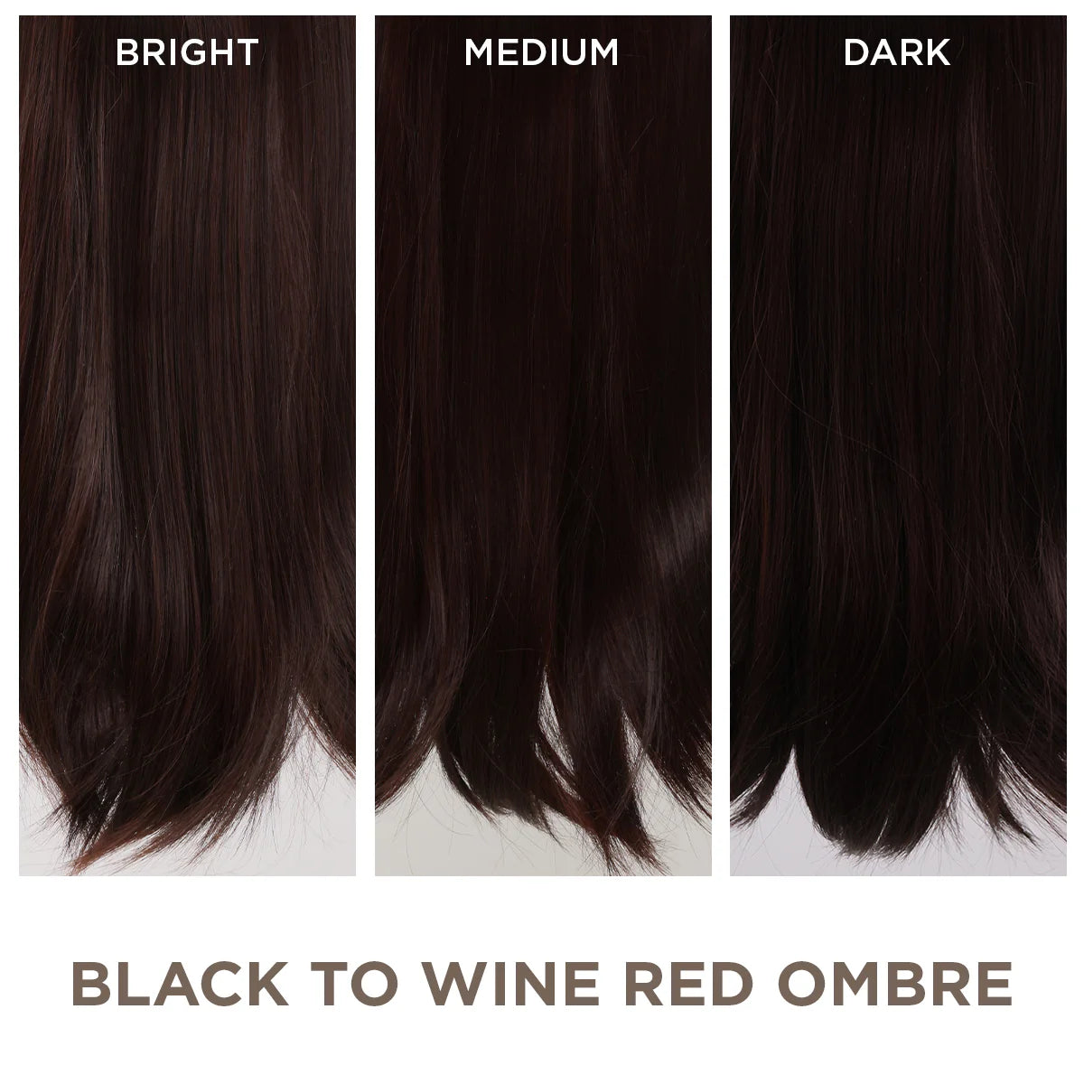 Black to Wine Red Ombre + 1 FREE HALO